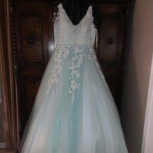mint ballgown prom dress